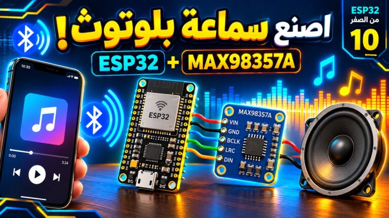 سماعة بلوتوث باستخدام ESP32 و MAX98357A
